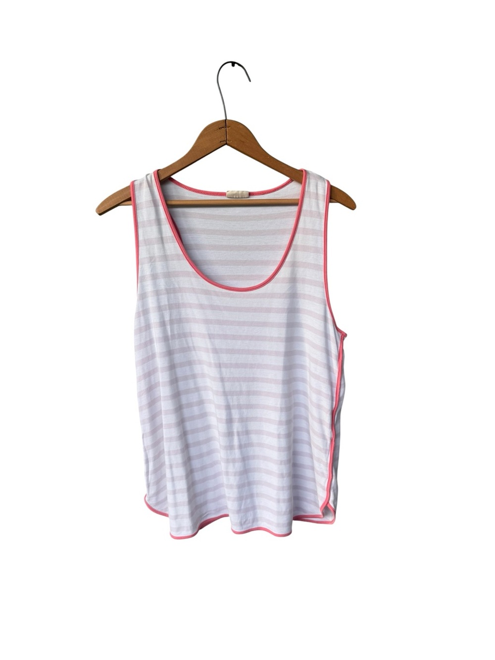 LAKE Pima Cotton Pajama Tank in Pink Stripe M